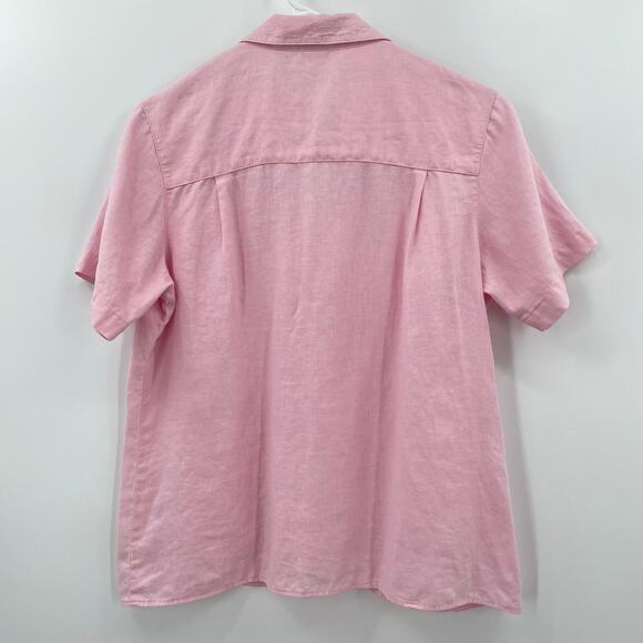 L. L. Bean Women's 100% Linen Button Down Top, Sz. S Coastal Beachy Light *READ* - Picture 2 of 8